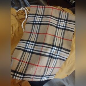 New Plaid Madras Scarf With Fringe